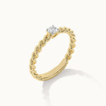 Twisted Diamond Ring, 14K Solid Gold, 1/5 ct Lab Grown Diamond-7