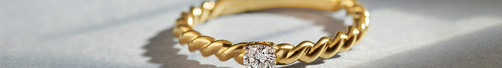 Twisted Diamond Ring, 14K Solid Gold, 1/5 ct Lab Grown Diamond-1