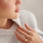 Cluster Diamond Signet Ring, 14K Solid Gold, 1/5 ct Lab Grown Diamond-4