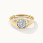 Cluster Diamond Signet Ring, 14K Solid Gold, 1/5 ct Lab Grown Diamond-3