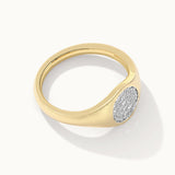 Cluster Diamond Signet Ring, 14K Gold Vermeil, 1/5 ct Lab Grown Diamond-6