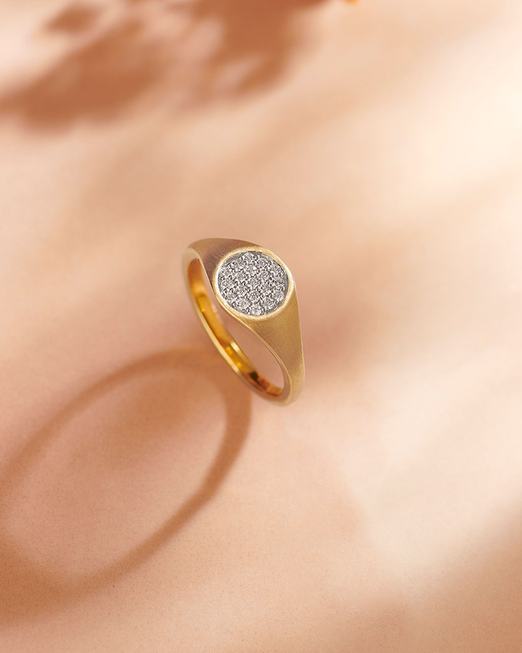 Cluster Diamond Signet Ring, 14K Gold Vermeil, 1/5 ct Lab Grown Diamond-5