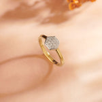 Hexagon Cluster Diamond Ring, 14K Gold Vermeil, 1/4 ct Lab Grown Diamond-5