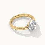 Hexagon Cluster Diamond Ring, 14K Gold Vermeil, 1/4 ct Lab Grown Diamond-7