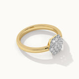 Hexagon Cluster Diamond Ring, 14K Gold Vermeil, 1/4 ct Lab Grown Diamond-7