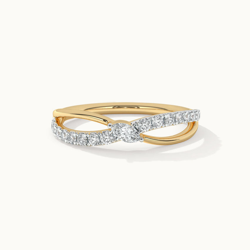 Marquise Diamond Infinity Ring, 14K Solid Gold, 1/4 ct Lab Grown Diamond-3