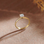 Classic Round Diamond Ring, 10K Solid Gold, 1/6 ct Lab Grown Diamond-6