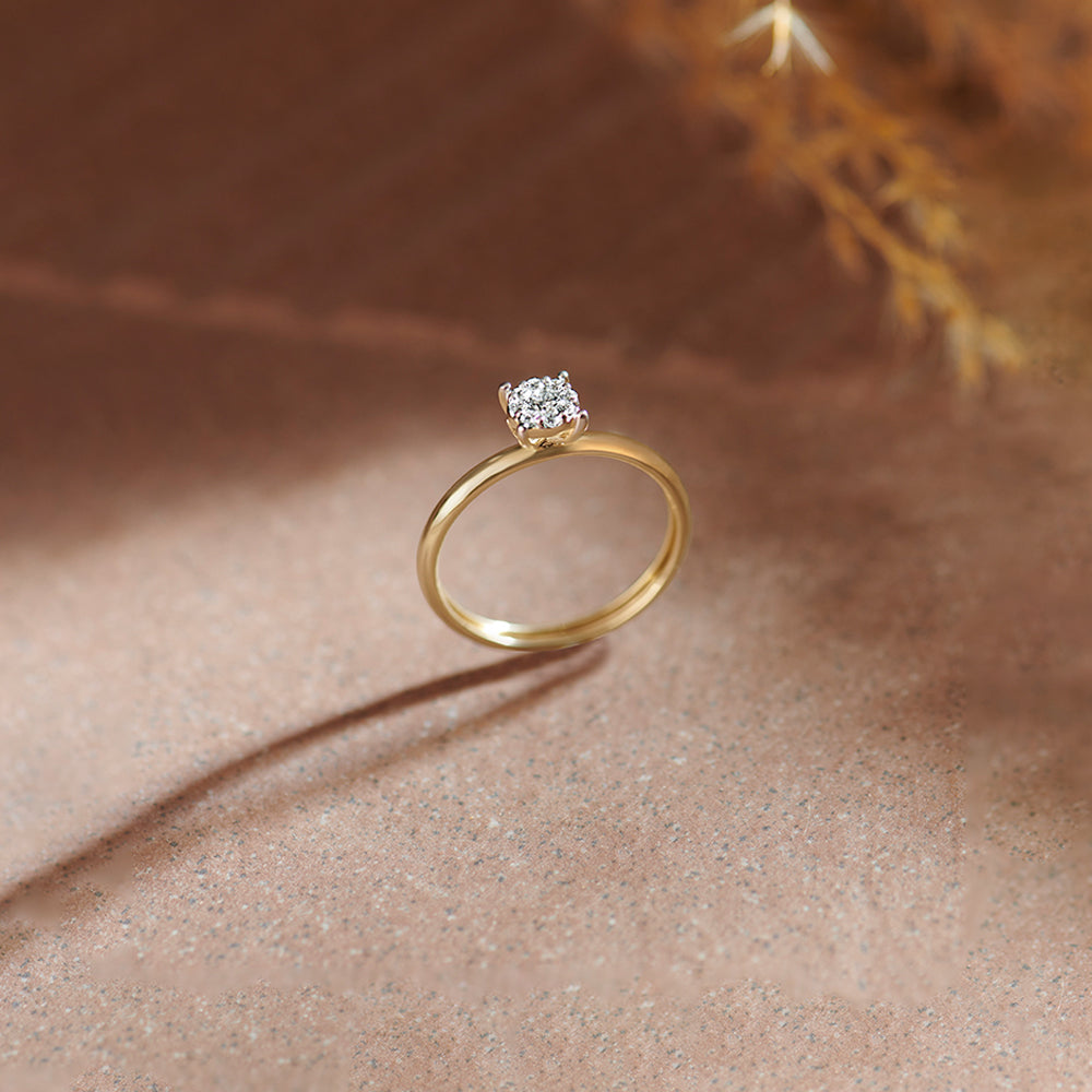 Classic Round Diamond Ring, 10K Solid Gold, 1/6 ct Lab Grown Diamond-1