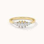 Five Stone Marquise & Pear Diamond Ring, 14K Solid Gold, 1/2 ct Lab Grown Diamond-3