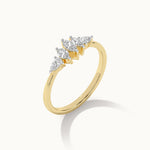 Five Stone Marquise & Pear Diamond Ring, 14K Gold Vermeil, 1/2 ct Lab Grown Diamond-7