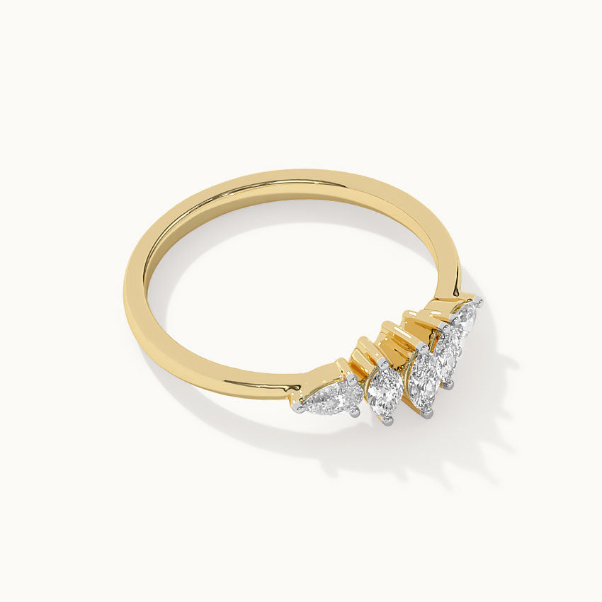 Five Stone Marquise & Pear Diamond Ring