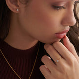 Classic Pear Diamond Ring, 14K Solid Gold, 1/6 ct Lab Grown Diamond-5