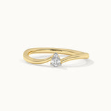 Classic Pear Diamond Ring, 14K Solid Gold, 1/6 ct Lab Grown Diamond-3