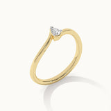 Classic Pear Diamond Ring, 14K Gold Vermeil, 1/6 ct Lab Grown Diamond-7