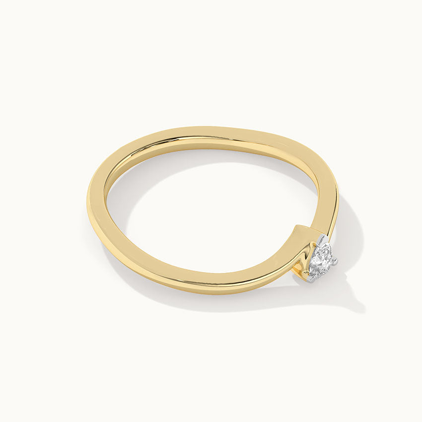 Classic Pear Diamond Ring, 14K Solid Gold, 1/6 ct Lab Grown Diamond-8