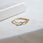 Classic Pear Diamond Ring, 14K Solid Gold, 1/6 ct Lab Grown Diamond-1