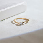 Classic Pear Diamond Ring, 14K Gold Vermeil, 1/6 ct Lab Grown Diamond-1