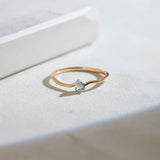 Classic Pear Diamond Ring, 14K Gold Vermeil, 1/6 ct Lab Grown Diamond-1