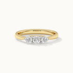Three Stone Diamond Ring, 14K Gold Vermeil, 5/8 ct Lab Grown Diamond-3