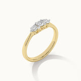 Three Stone Diamond Ring, 14K Gold Vermeil, 5/8 ct Lab Grown Diamond-7