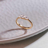 Three Stone Diamond Ring, 14K Gold Vermeil, 5/8 ct Lab Grown Diamond-6