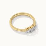Three Stone Diamond Ring, 14K Gold Vermeil, 5/8 ct Lab Grown Diamond-8