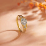 Modern Diamond Signet Ring, 14K Gold Vermeil, 1/2 ct Lab Grown Diamond-5