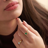 Modern Diamond Signet Ring, 14K Gold Vermeil, 1/2 ct Lab Grown Diamond-2