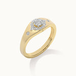 Modern Diamond Signet Ring, 14K Solid Gold, 1/2 ct Lab Grown Diamond-6