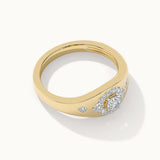 Modern Diamond Signet Ring, 14K Solid Gold, 1/2 ct Lab Grown Diamond-7