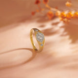 Modern Diamond Signet Ring, 14K Gold Vermeil, 1/2 ct Lab Grown Diamond-1