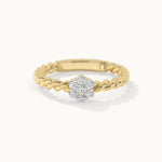 Twisted Floral Diamond Ring, 14K Solid Gold, 1/4 ct Lab Grown Diamond-3