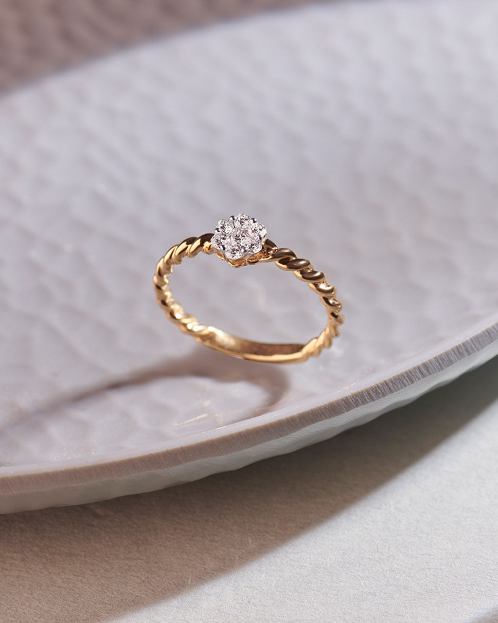 Twisted Floral Diamond Ring, 14K Gold Vermeil, 1/4 ct Lab Grown Diamond-6