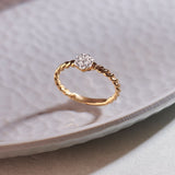 Twisted Floral Diamond Ring, 14K Solid Gold, 1/4 ct Lab Grown Diamond-6