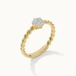 Twisted Floral Diamond Ring, 14K Solid Gold, 1/4 ct Lab Grown Diamond-7