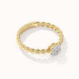 Twisted Floral Diamond Ring, 14K Solid Gold, 1/4 ct Lab Grown Diamond-8