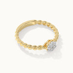 Twisted Floral Diamond Ring, 14K Gold Vermeil, 1/4 ct Lab Grown Diamond-8