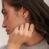 Twisted Floral Diamond Ring, 14K Gold Vermeil, 1/4 ct Lab Grown Diamond-2