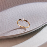Twisted Floral Diamond Ring, 14K Gold Vermeil, 1/4 ct Lab Grown Diamond-1
