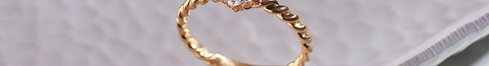 Twisted Floral Diamond Ring, 14K Solid Gold, 1/4 ct Lab Grown Diamond-1
