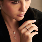 Created Sapphire & Diamond Heart Ring, Sterling Silver, 1/10 ct Lab Grown Diamond-2