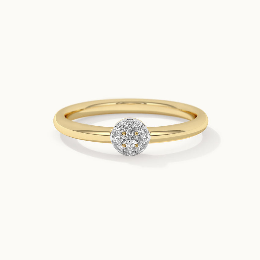 Round Cluster Diamond Ring, 14K Solid Gold, 1/20 ct Lab Grown Diamond-3