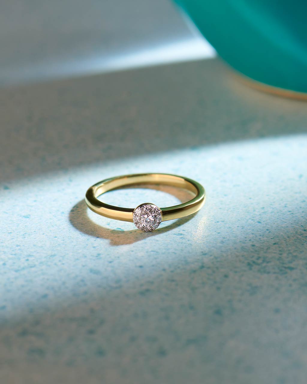 Round Cluster Diamond Ring, 14K Gold Vermeil, 1/20 ct Lab Grown Diamond-6