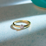 Round Cluster Diamond Ring, 14K Gold Vermeil, 1/20 ct Lab Grown Diamond-6