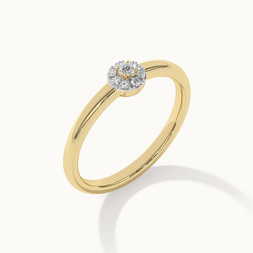 Round Cluster Diamond Ring, 14K Solid Gold, 1/20 ct Lab Grown Diamond-7