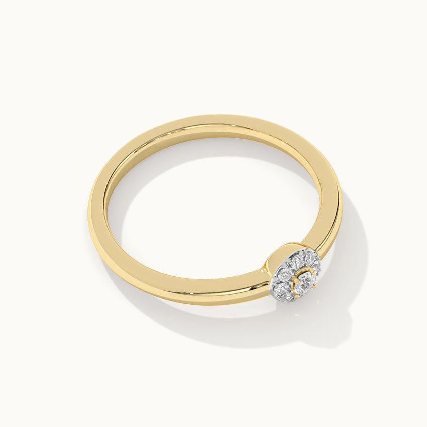 Round Cluster Diamond Ring, 14K Solid Gold, 1/20 ct Lab Grown Diamond-8