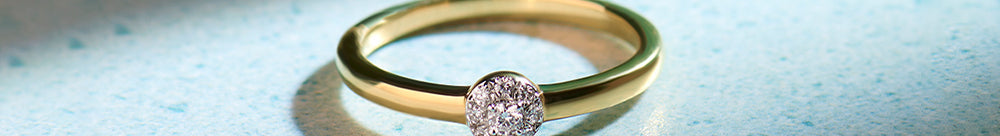 Round Cluster Diamond Ring, 14K Gold Vermeil, 1/20 ct Lab Grown Diamond-1