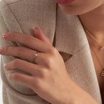 Round Cluster Diamond Ring, 14K Gold Vermeil, 1/20 ct Lab Grown Diamond-2