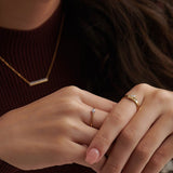 Floral Diamond Stackable Ring, 14K Gold Vermeil, 1/20 ct Lab Grown Diamond-5