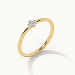 Floral Diamond Stackable Ring, 14K Gold Vermeil, 1/20 ct Lab Grown Diamond-7